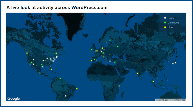 Real-time activity on Wordpress.com